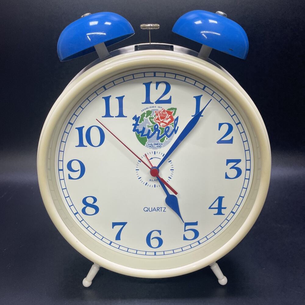 Rare 1970s Aalsmeer Flower Auction Commemorative Quartz Alarm Clock Japan WORKS